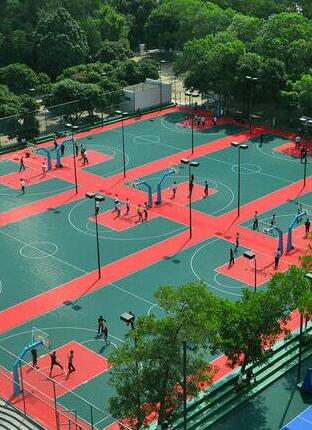basketball court, interlock flooring